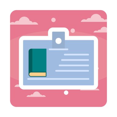 Kütüphane kartı simgesi, vektör illüstrasyonu