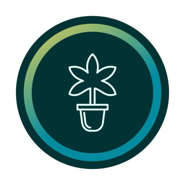 Basit Marihuana simgesi, vektör illüstrasyonu