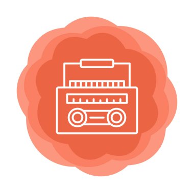 Basit eski Radyo Cassette ikon vektör illüstrasyon tasarımı