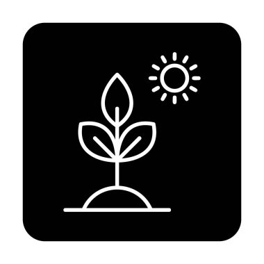 Biyoloji Bitki ana hatları simgesi beyaz arkaplanda izole edildi