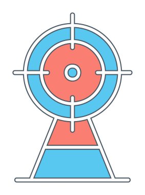 hedef simgesi. Beyaz arkaplanda izole edilmiş vektör illüstrasyonu