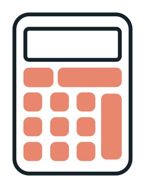 Beyaz arkaplanda hesap makinesi simgesi vektör çizimi 