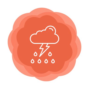 Gök gürültüsü hava ikonu vektör illüstrasyonu 