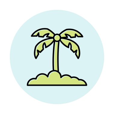 palmiye ağacı kutsal kişilerin resmi, vektör çizim