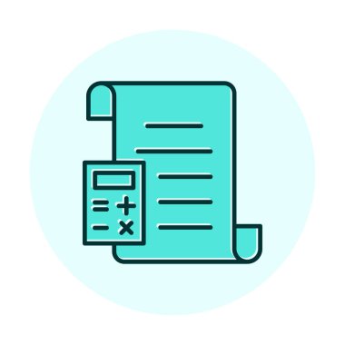 Basit muhasebe simgesi, vektör illüstrasyonu