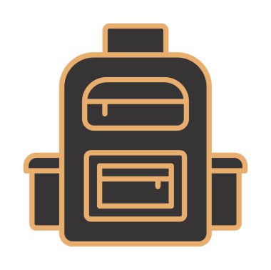 Sırt çantası düz simge vektör çizimi