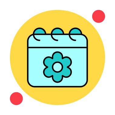 Sakura tarih simgesi, vektör çizimi 