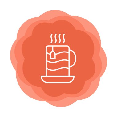 çay fincanı simgesi, vektör illüstrasyonu