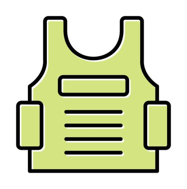 Kurşun geçirmez yelek ağ simgesi, vektör illüstrasyonu