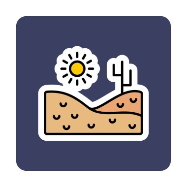 Çöl manzarası ikonu vektör illüstrasyon tasarımı