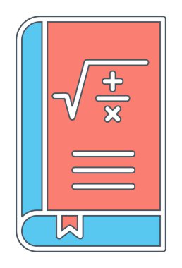 Matematik kitabı. Web simgesi basit illüstrasyon                         