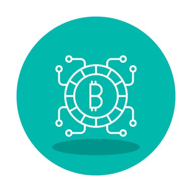 Basit bitcoin simgesi, vektör illüstrasyonu