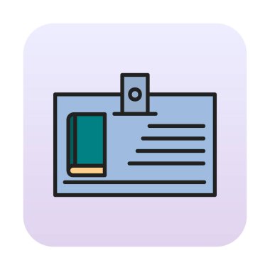 Kütüphane kartı simgesi, vektör illüstrasyonu