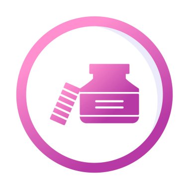 Mürekkep kavanozu simgesinin vektör çizimi 