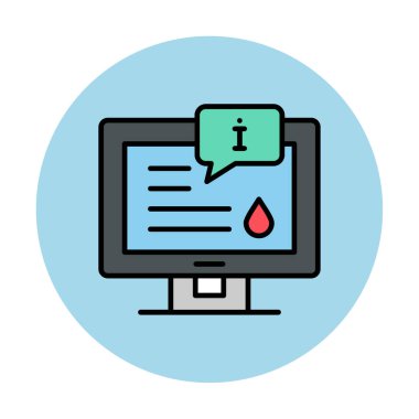 Bilgi vektörü illüstrasyonlu bilgisayar ekranı