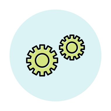 Gears'ı web simgesi, vektör çizim 