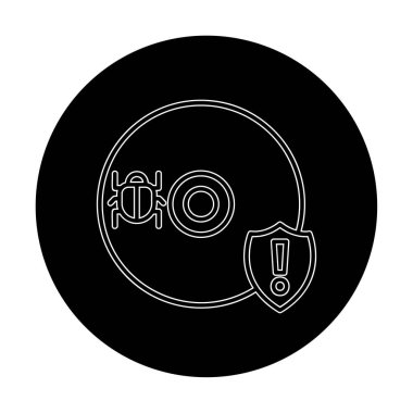 Cd Virüs simgesinin vektör çizimi 