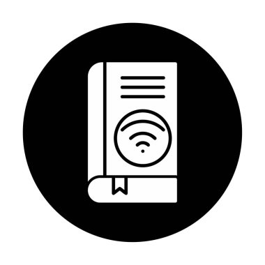 Wifi kitap ikonu vektör illüstrasyonu