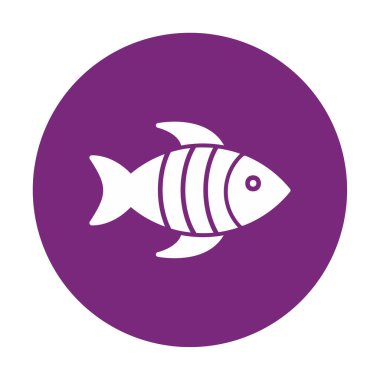 Basit bir balık ikonu. vektör illüstrasyonu.