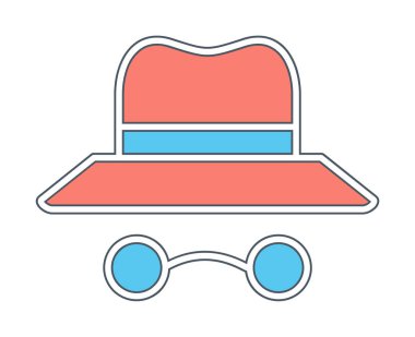 Basit Incognito simgesi, vektör illüstrasyonu