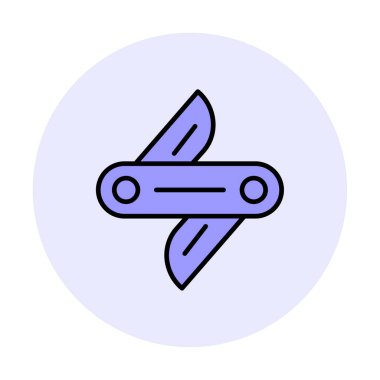 İsviçre bıçak ikonu vektörü beyaz arkaplanda izole edildi 