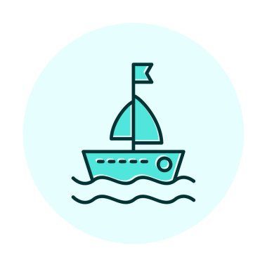 Basit bir yelkenli ikonu izole edildi. vektör illüstrasyonu