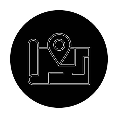 Konum iğnesi, vektör illüstrasyonlu harita simgesi