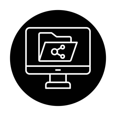 Basit Dosya Paylaşımı simgesi, vektör illüstrasyonu