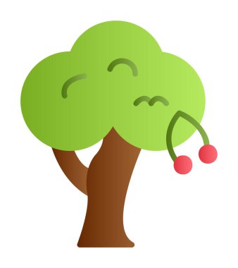 Kiraz Ağacı web simgesi, vektör illüstrasyonu
