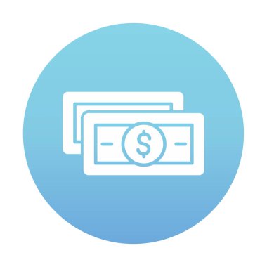 Dolar para çizgisi simgesi, vektör illüstrasyonu