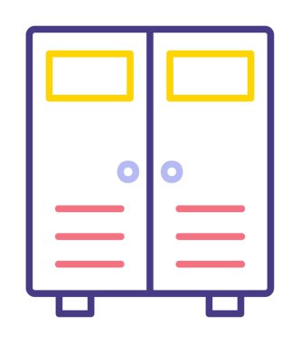 Lockers web simgesi, vektör illüstrasyonu                