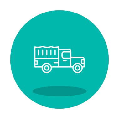 Askeri Kamyon ikonu vektör illüstrasyonu