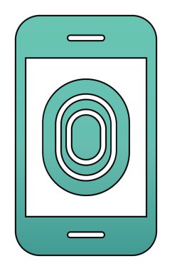 Kilitlenmemiş Parmak izi vektör simgesi olan telefon