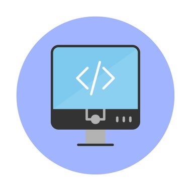 Kodlama. Web simgesi basit illüstrasyon                  