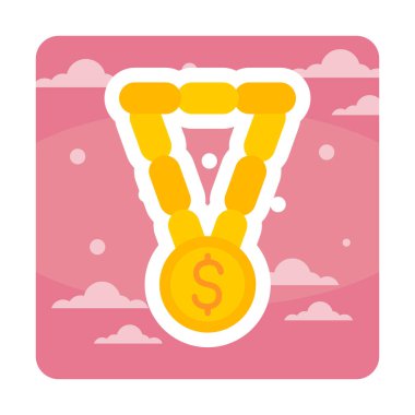 Dolar işaretli bilezik, vektör illüstrasyonu  