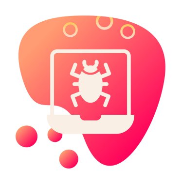 Virüs bulaşmış Laptop Simgesi - Virüs Simgesi