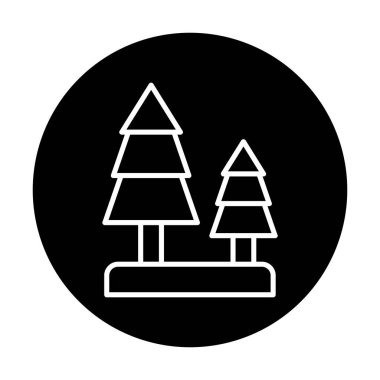 Orman ikonu vektör illüstrasyonu 