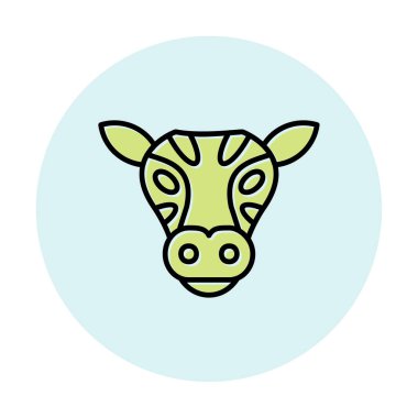 İnek başı simgesi vektörü beyaz arkaplanda izole edildi