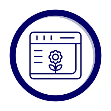 Basit Web Tarayıcı simgesi, vektör illüstrasyonu