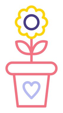 çiçek saksısı vektör illüstrasyonu