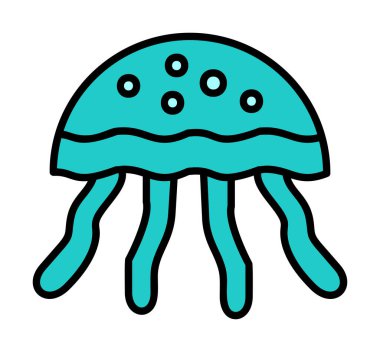 Denizanası. Web simgesi basit illüstrasyon                       