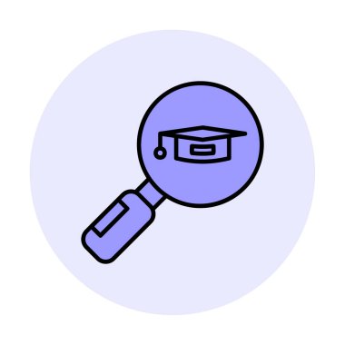 Eğitim ikonu vektör illüstrasyonu, Arama Üniversitesi Kursu 