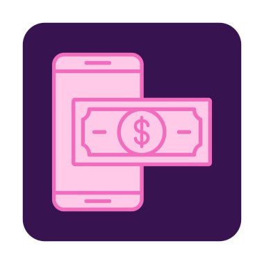 Basit Çevrimiçi Ödeme simgesi, vektör illüstrasyonu