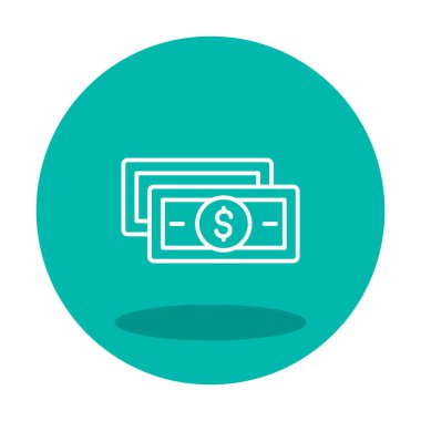 Dolar para çizgisi simgesi, vektör illüstrasyonu