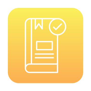  Kitap Denetimi İşaretleme simgesi, vektör illüstrasyonu   