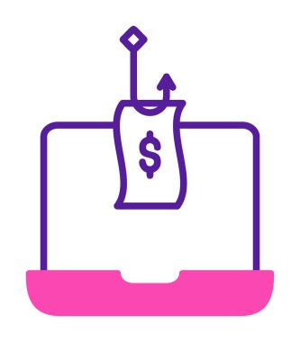 Para ikonu taklidi yapmak. Beyaz üzerinde izole edilmiş çizgi vektör simgesi