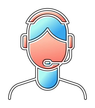 Basit Müşteri Hizmeti Temsilcisi simgesi, vektör illüstrasyonu