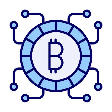 Basit bitcoin simgesi, vektör illüstrasyonu