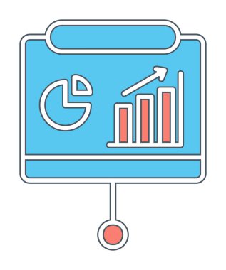 Sunum, iş istatistikleri ve pasta grafik ikonlu veri analizleri. iş analizleri, analizler, istatistikler, pasta grafiği