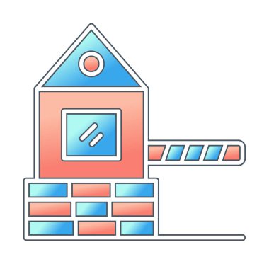 Askeri Bariyer simgesinin vektör çizimi 